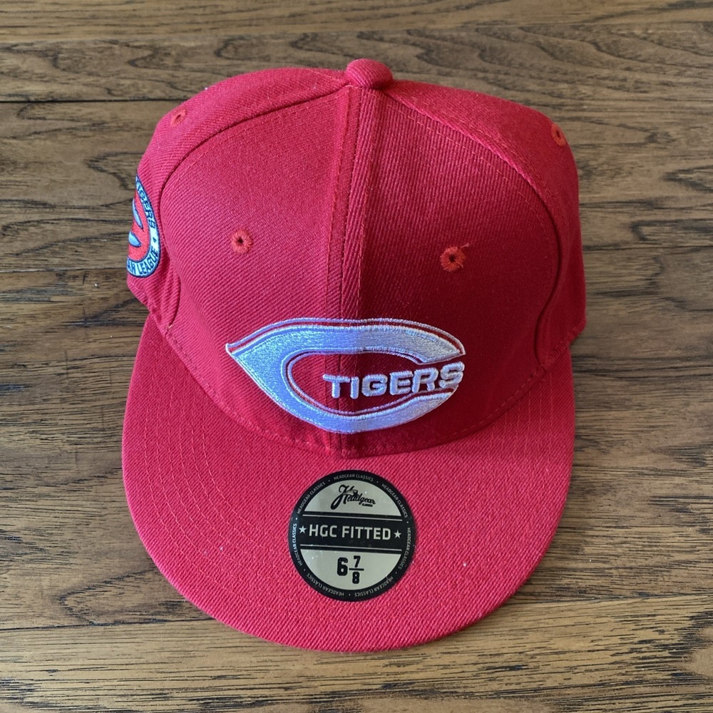 Cincinnati Tigers Negro League Headgear Baseball Red Hat Fitted Size 6 7/8